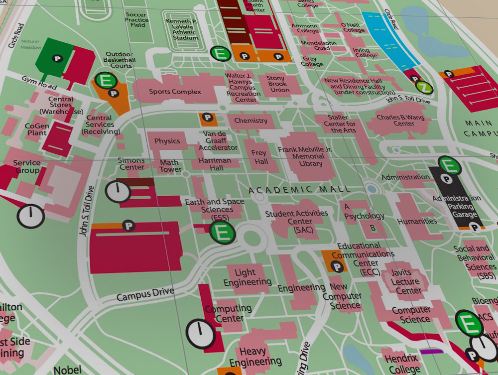 Stony Brook main campus parking map
