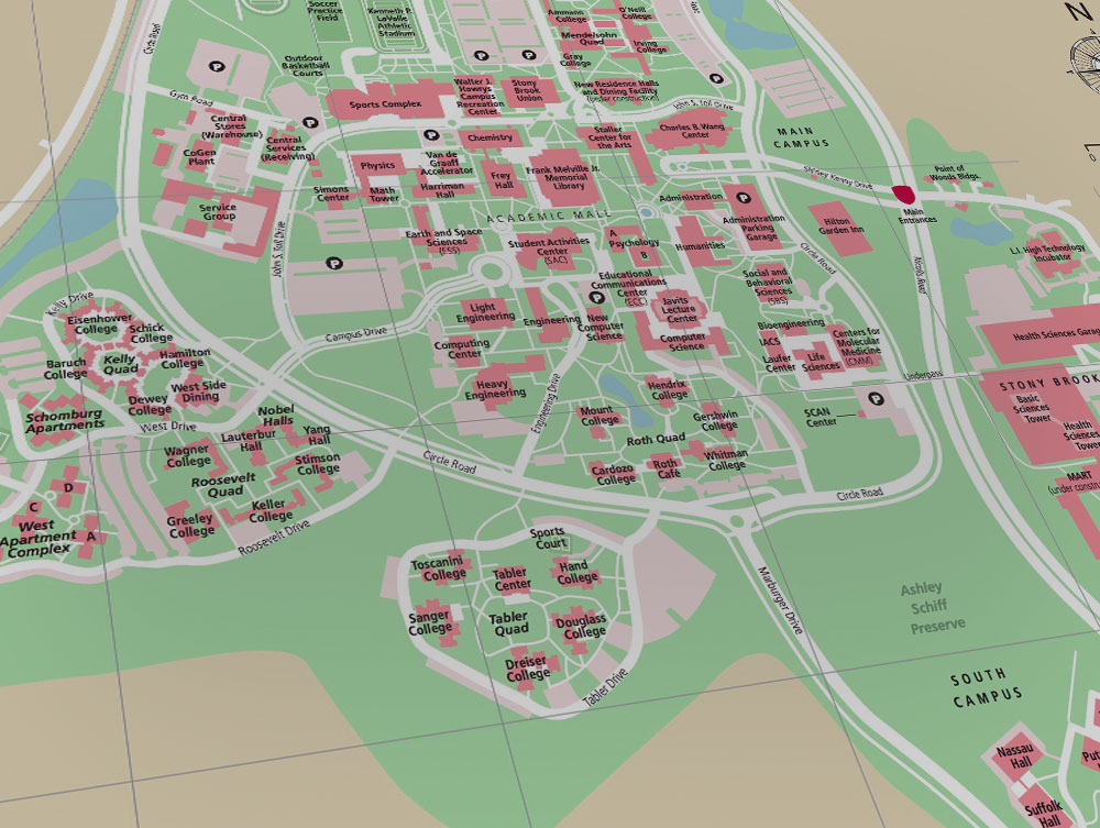 Map of Stony Brook campus