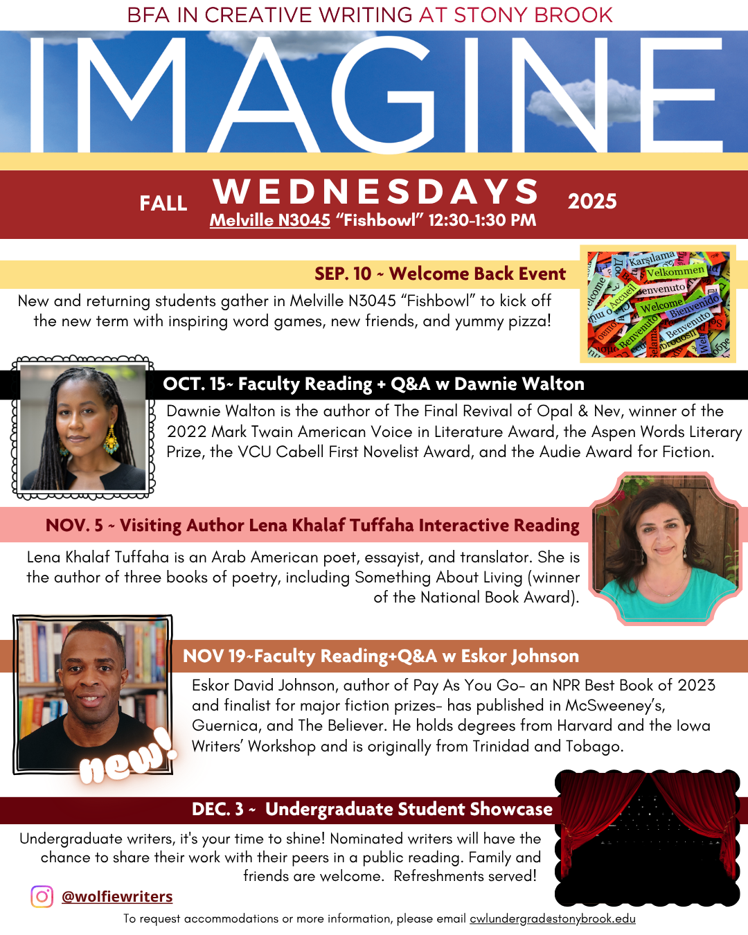 Image of Fall 2025 IMAGINE Events Flyer