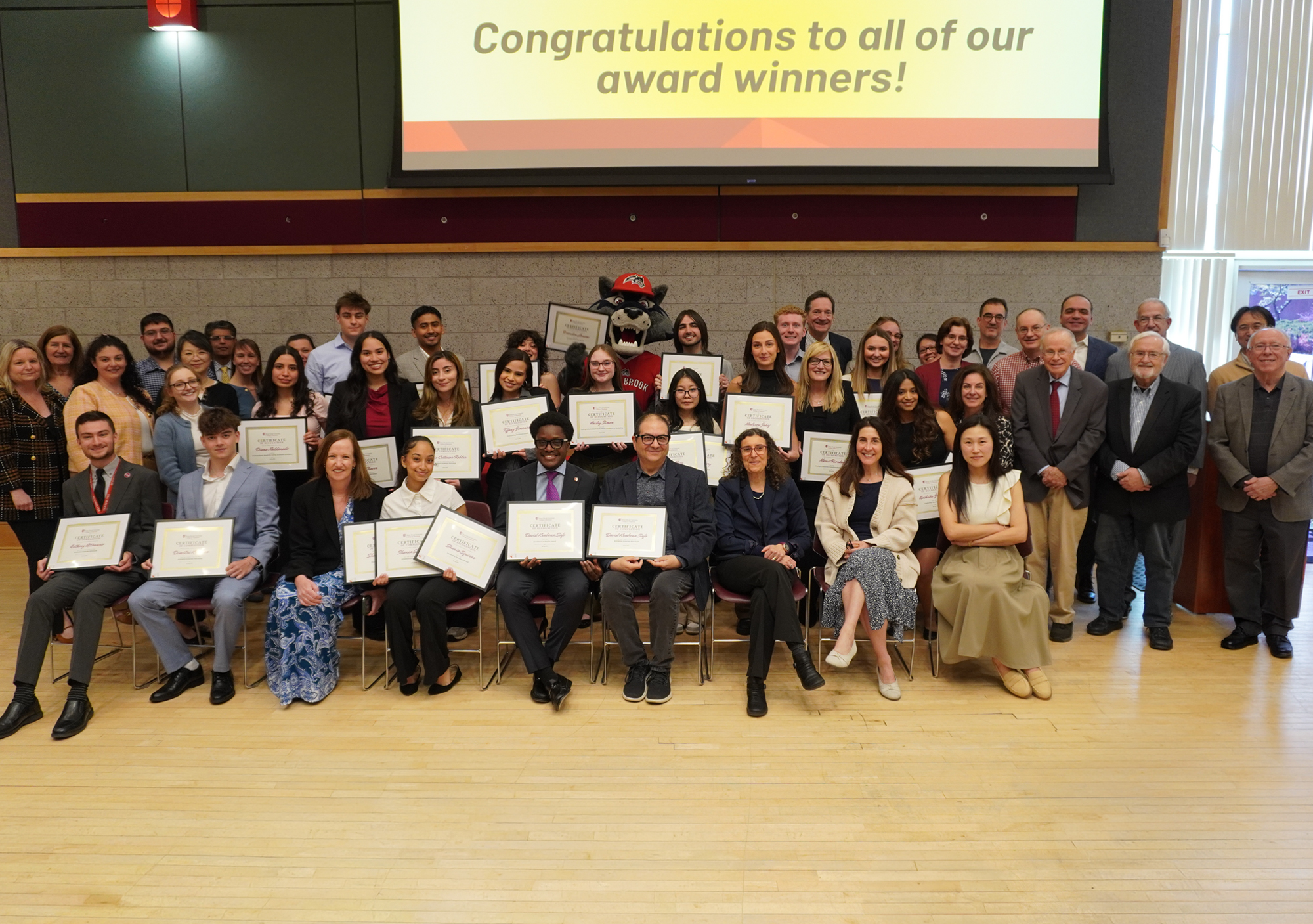 college of business faculty, staff, and students at the 2026 student award ceremony