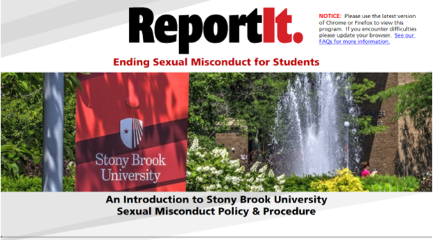 Open Program Screenshot of ReportIt for Onboarding Students Title Page